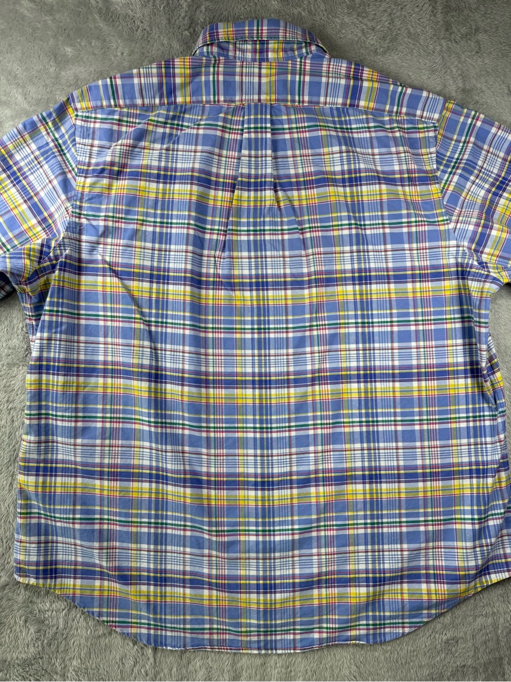 Ralph Lauren Blue Madras Plaid Button Down Shirt Men’s XXL Cotton - Picture 3 of 11